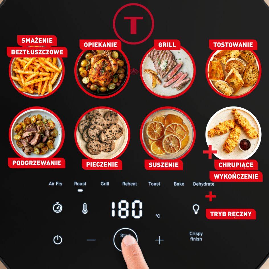 Frytkownica beztłuszczowa, Tefal Easy Fry Infrared EY832HE0, 7 L, technologia podczerwieni