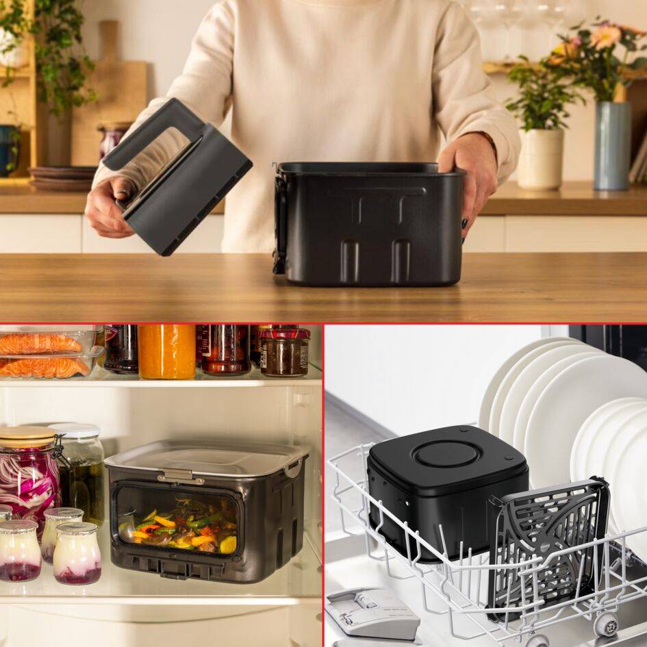 Frytkownica beztłuszczowa, Tefal Easy Fry Silence EY552D, cicha, pojemność 7 l