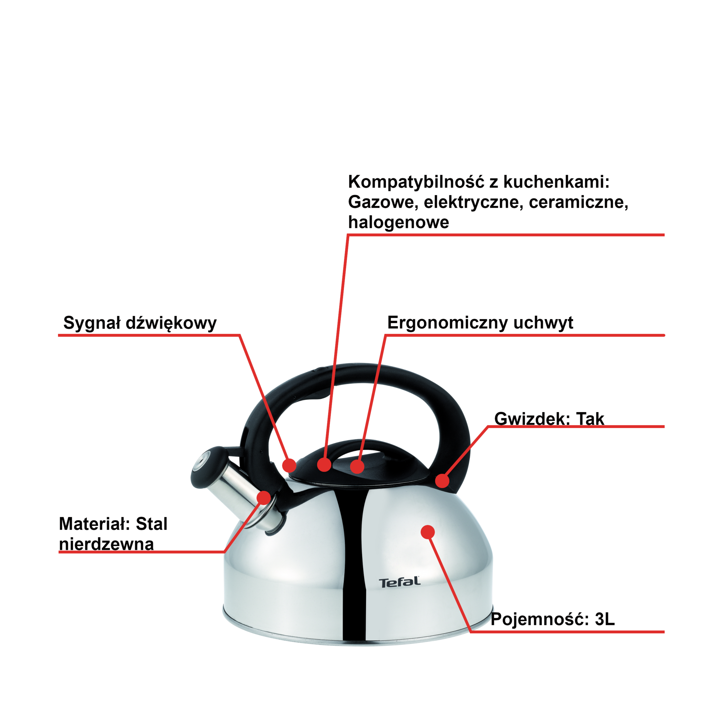 Czajnik stalowy INOX TEFAL 3L