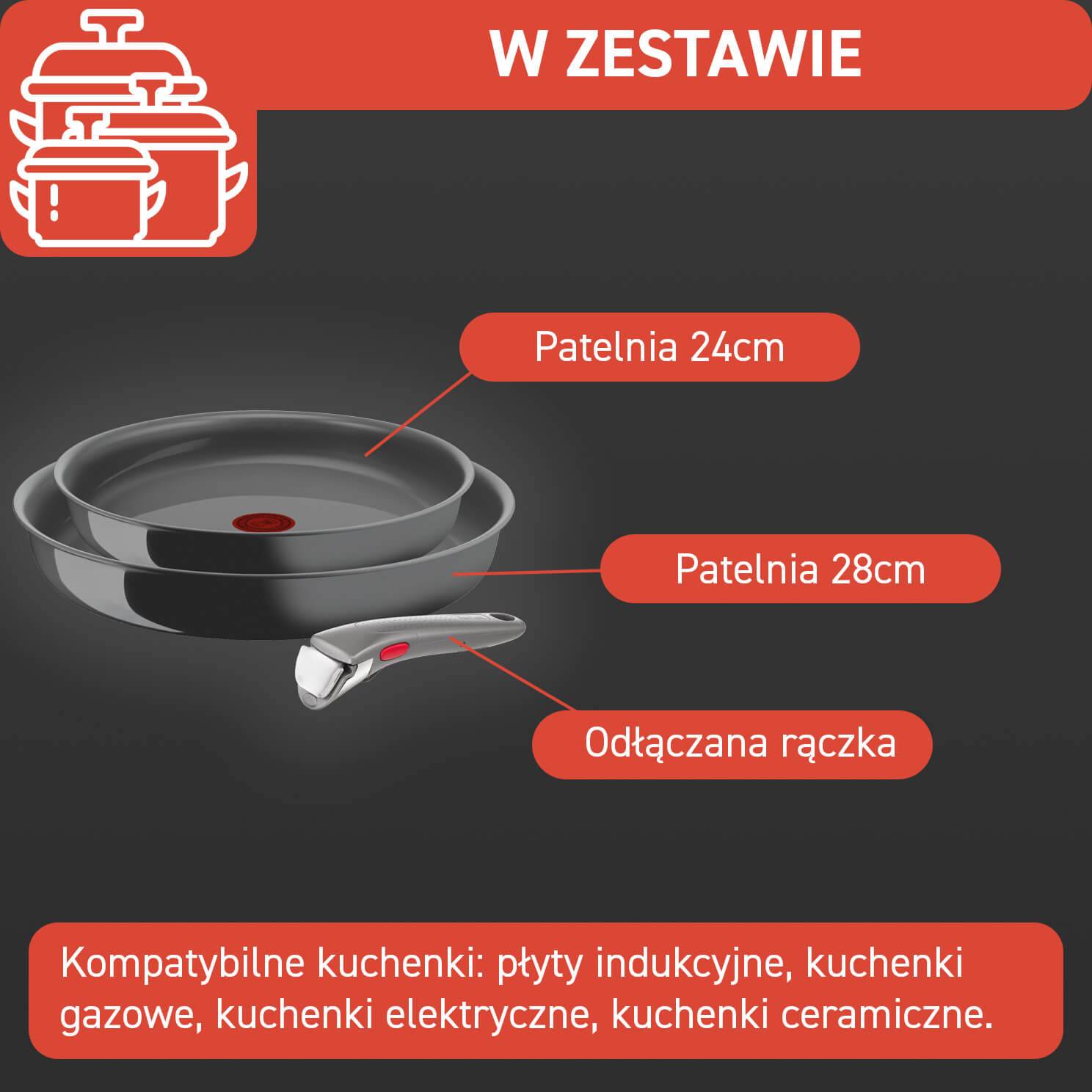 Zestaw patelni TEFAL INGENIO RENEW - 3 elementy