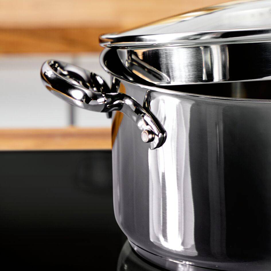 Zestaw garnków, Tefal Duetto+, 6 elementów, stal nierdzewna, pokrywki