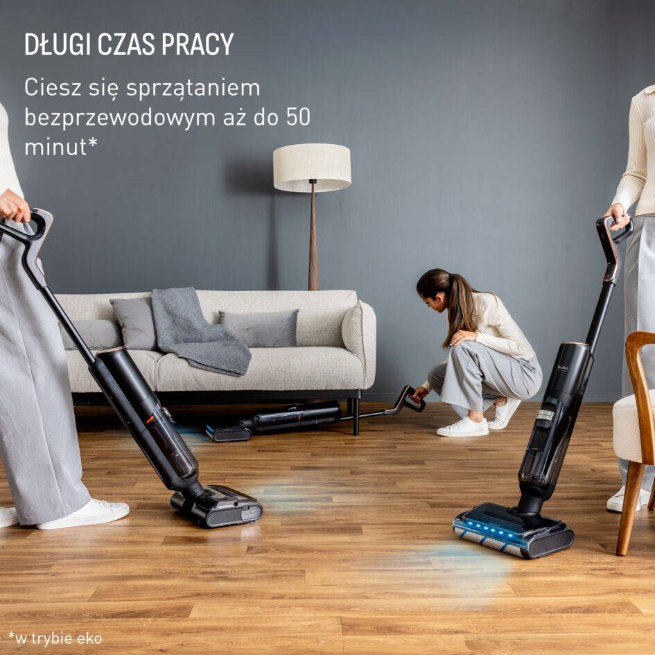 Bezprzewodowy odkurzacz myjący Tefal X-Clean 7, 50 min, samoczyszczenie i suszenie