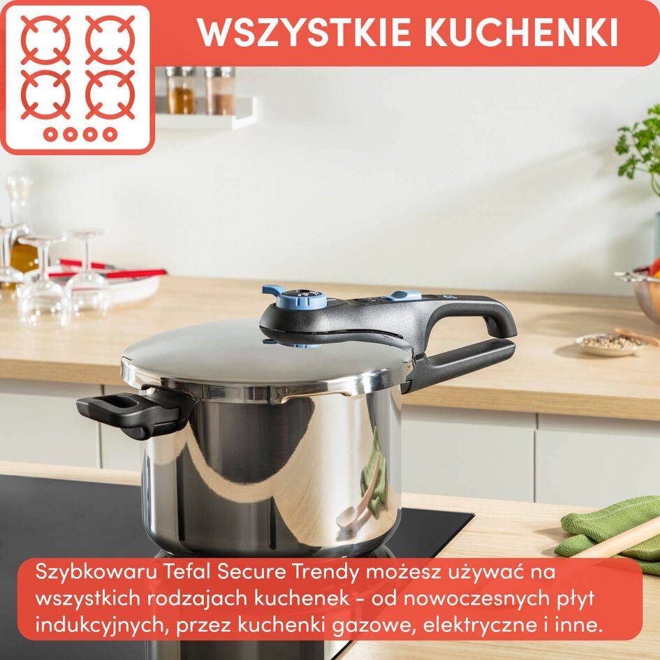 Szybkowar TEFAL SECURE TRENDY 8L + koszyk