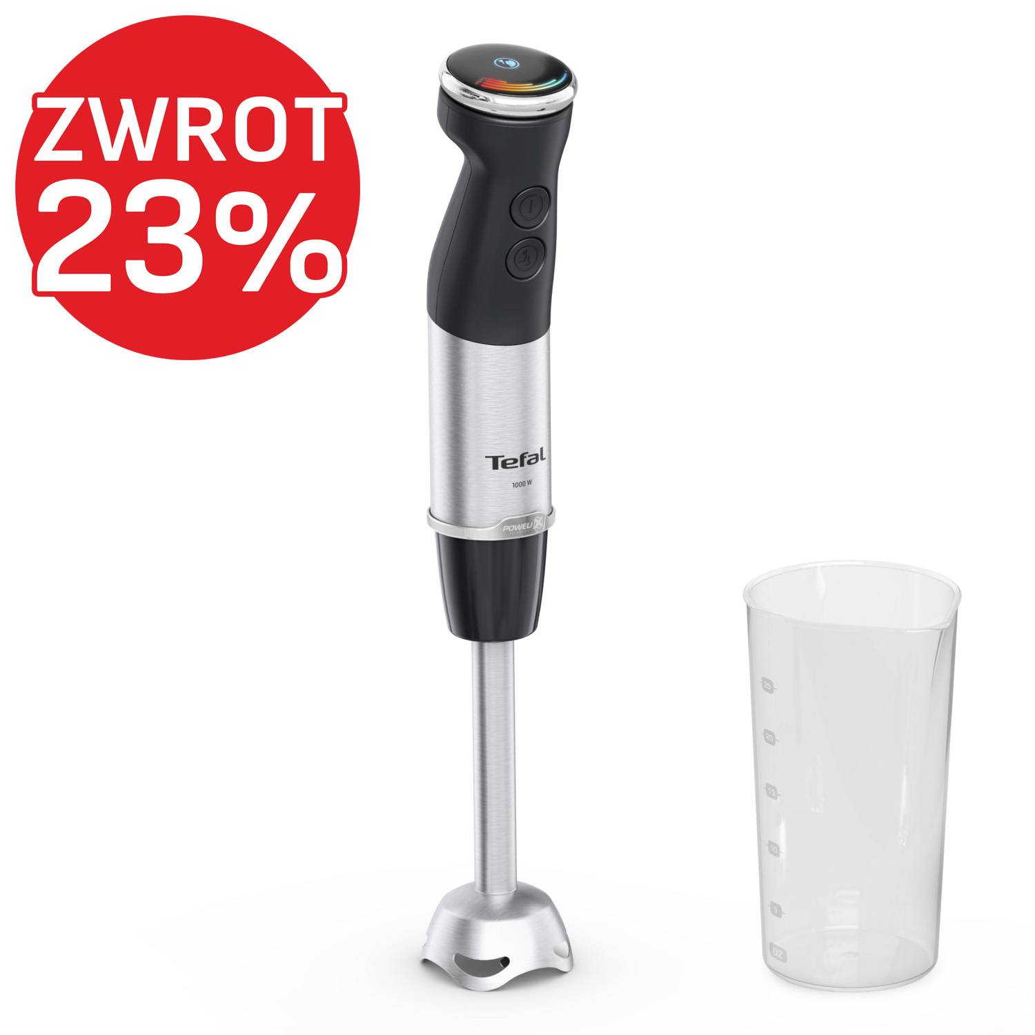 Blender ręczny, Quickchef HB6718, 1000W, 20 prędkości, kielich