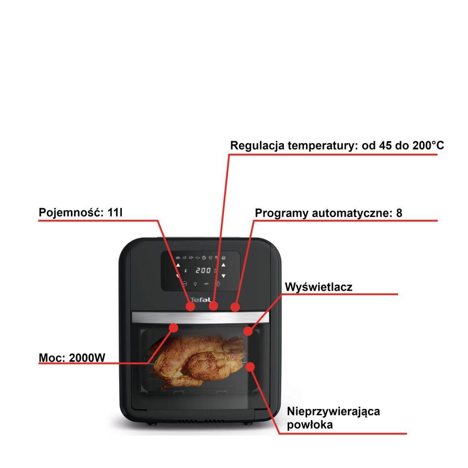 Frytkownica beztłuszczowa Tefal Easy Fry Oven&Grill FW5018, 3w1, pojemność 11 l
