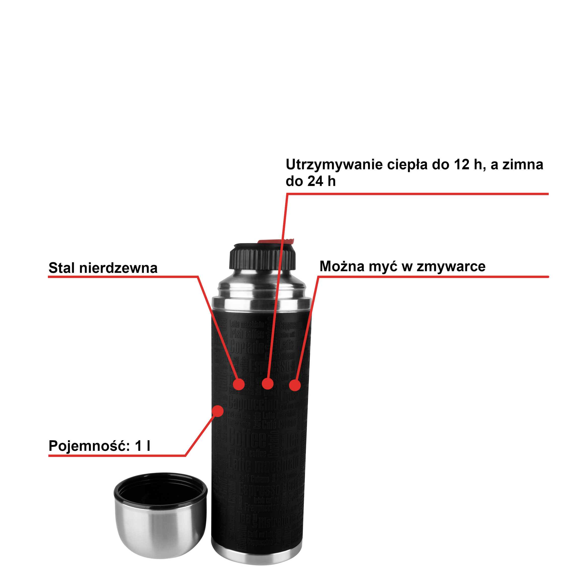 Termos TEFAL SENATOR 1L czarny