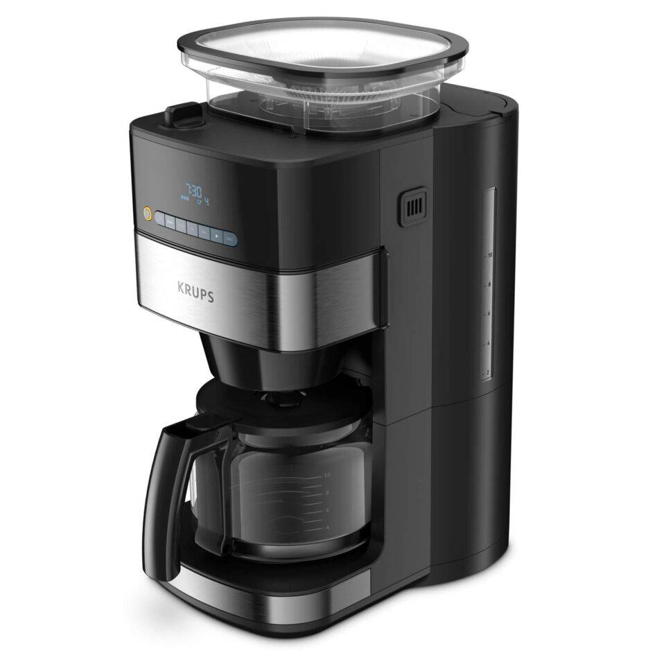Ekspres przelewowy z młynkiem żarnowo-stalowym KRUPS GRIND AND BREW KM8328