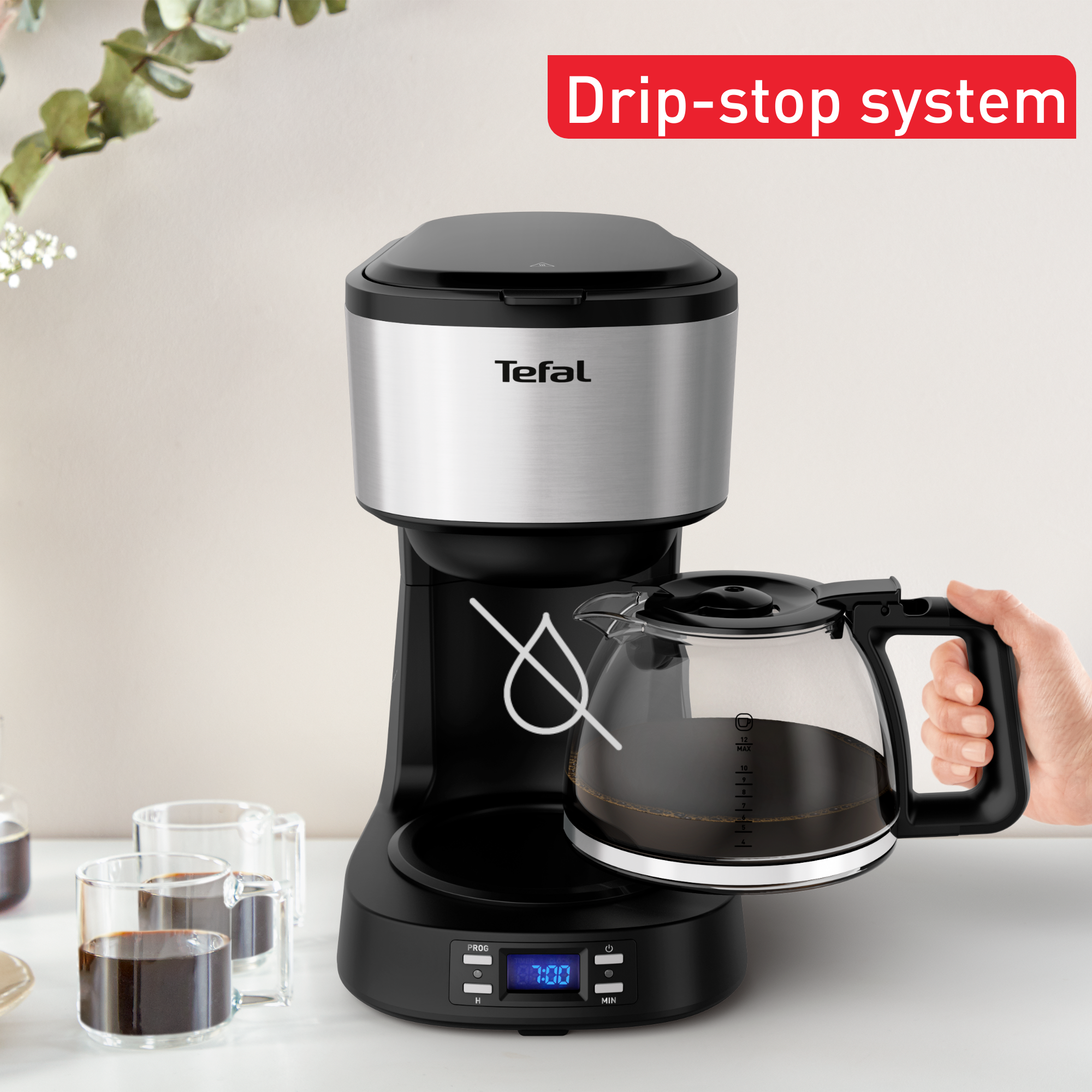 New Equinox Filter Coffee Maker, Timer, Easy Filling