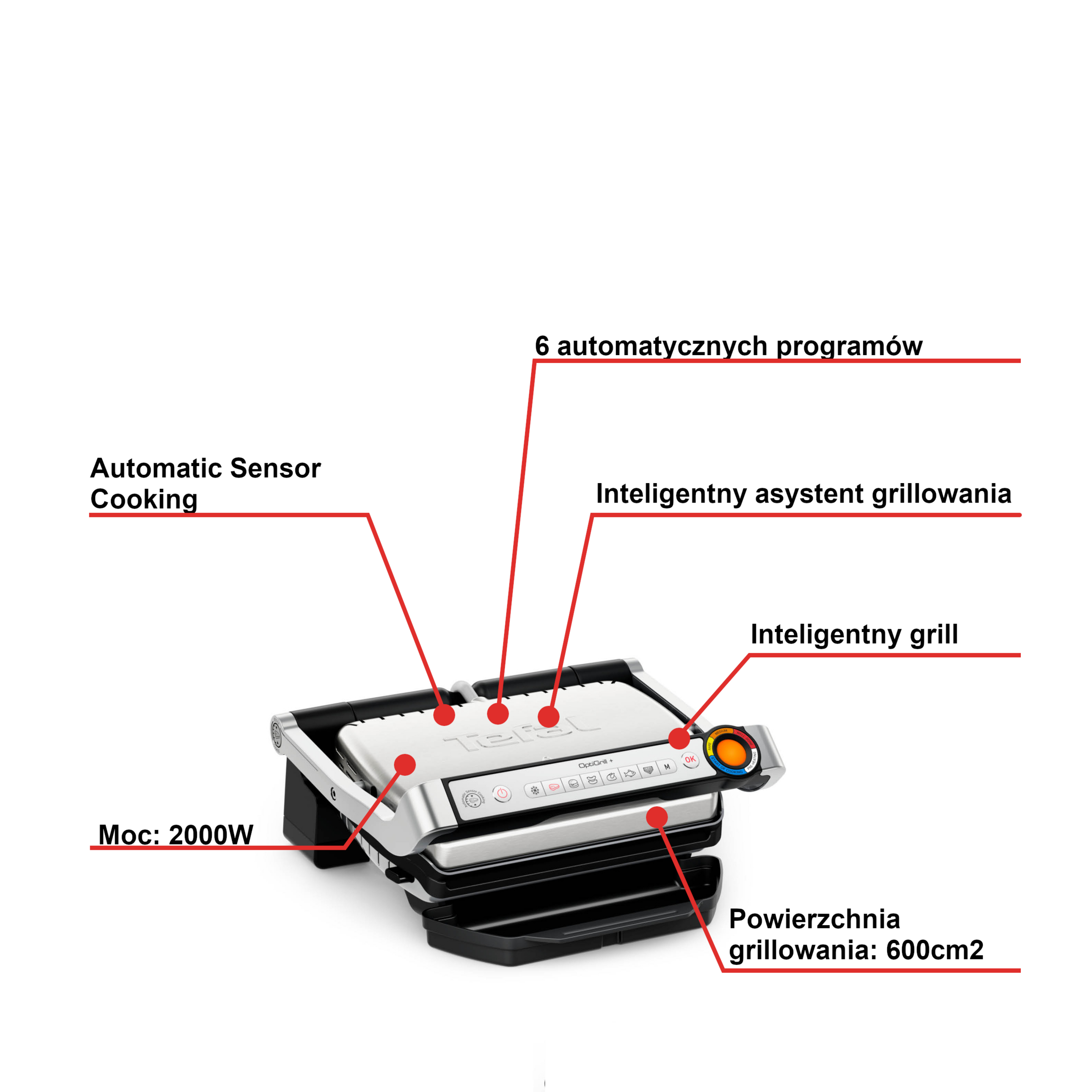 Grill elektryczny TEFAL OPTIGRILL+ GC718D