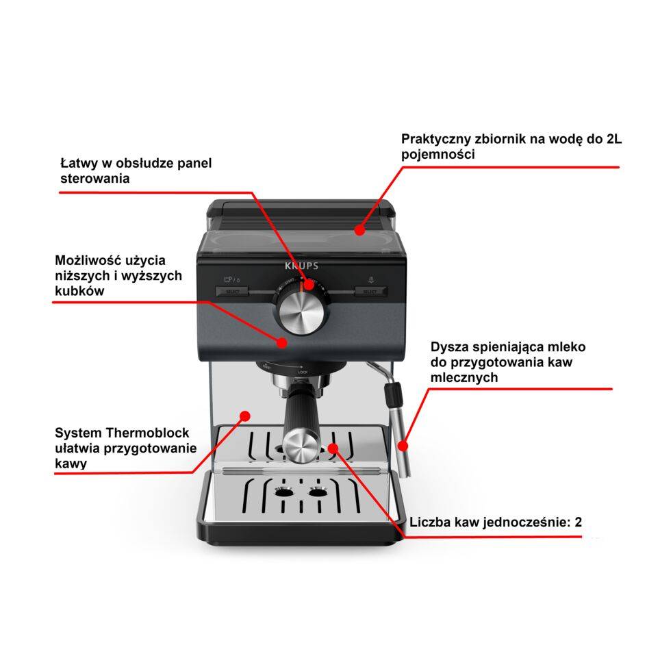 Ekspres kolbowy KRUPS Authentic+ C80 XP384G10
