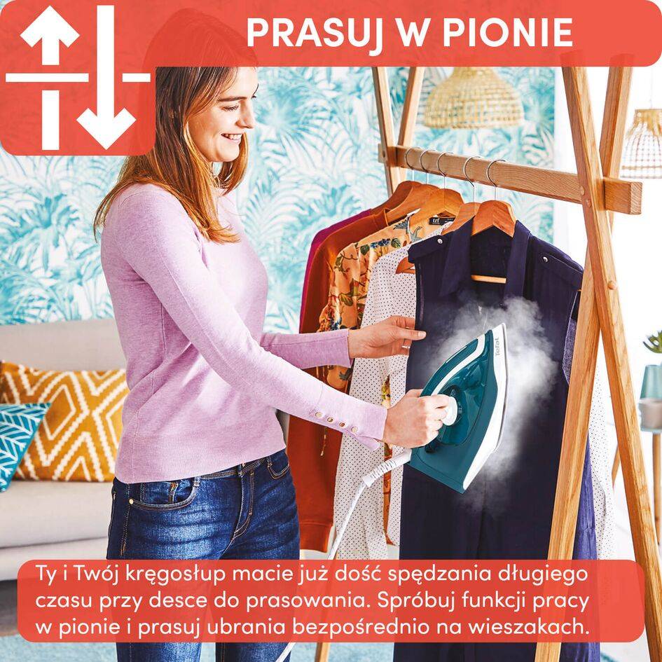 Generator pary, Tefal Express Essential, 120 g/min, 5,2 bar, prasowanie w pionie