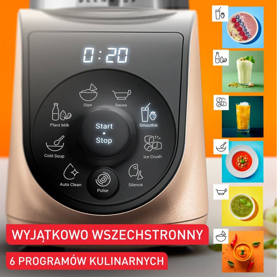 Blend Up, Wydajny mini blender, 1000 W, 8 automatycznych programów