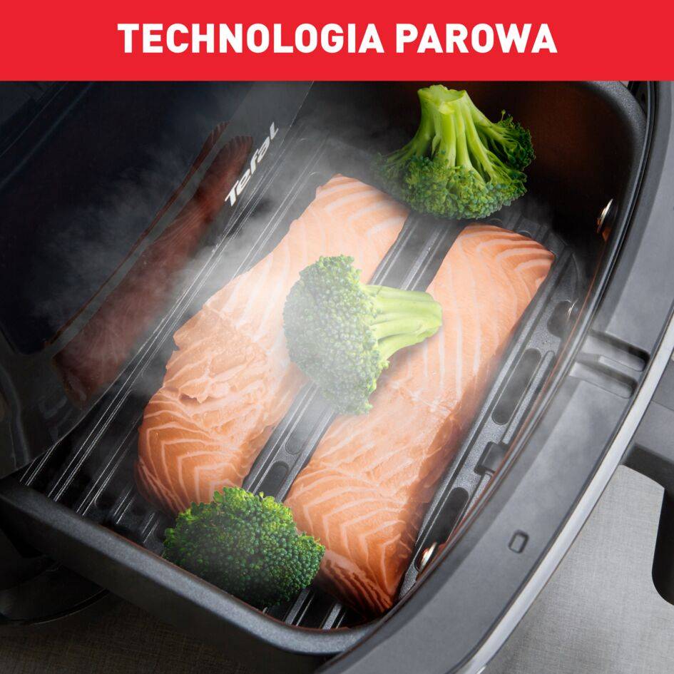 Frytkownica beztłuszczowa, Tefal Easy Fry Grill&Steam FW2018, funkcja grilla, gotowanie na parze