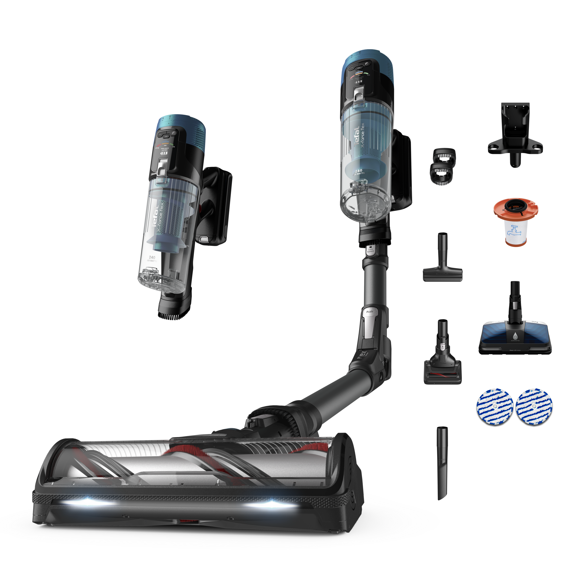 Odkurzacz bezprzewodowy, Tefal X-Force Flex 14.80, 240 AW, 120 min, mopowanie