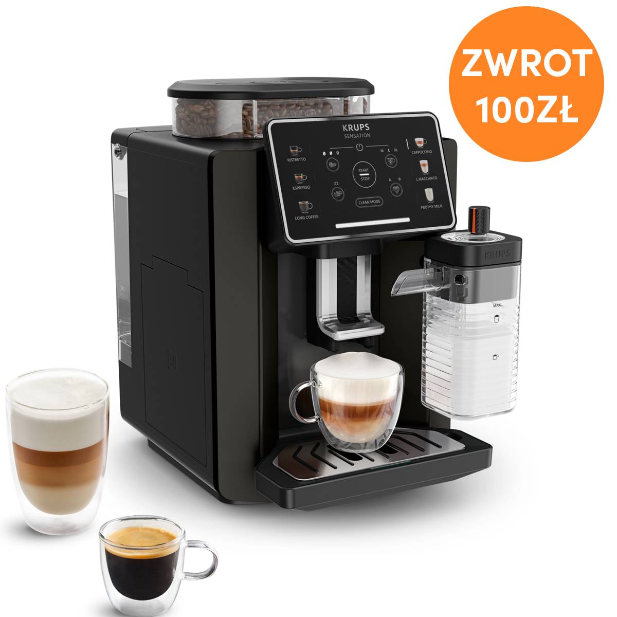 KRUPS Sensation Milk EA9129 (ciemny brąz/czarny)