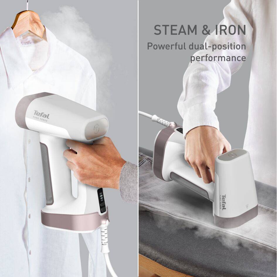 Pure Force, Parownica do ubrań, 2-w-1łączy w sobie funkcje żelazka i parownicy