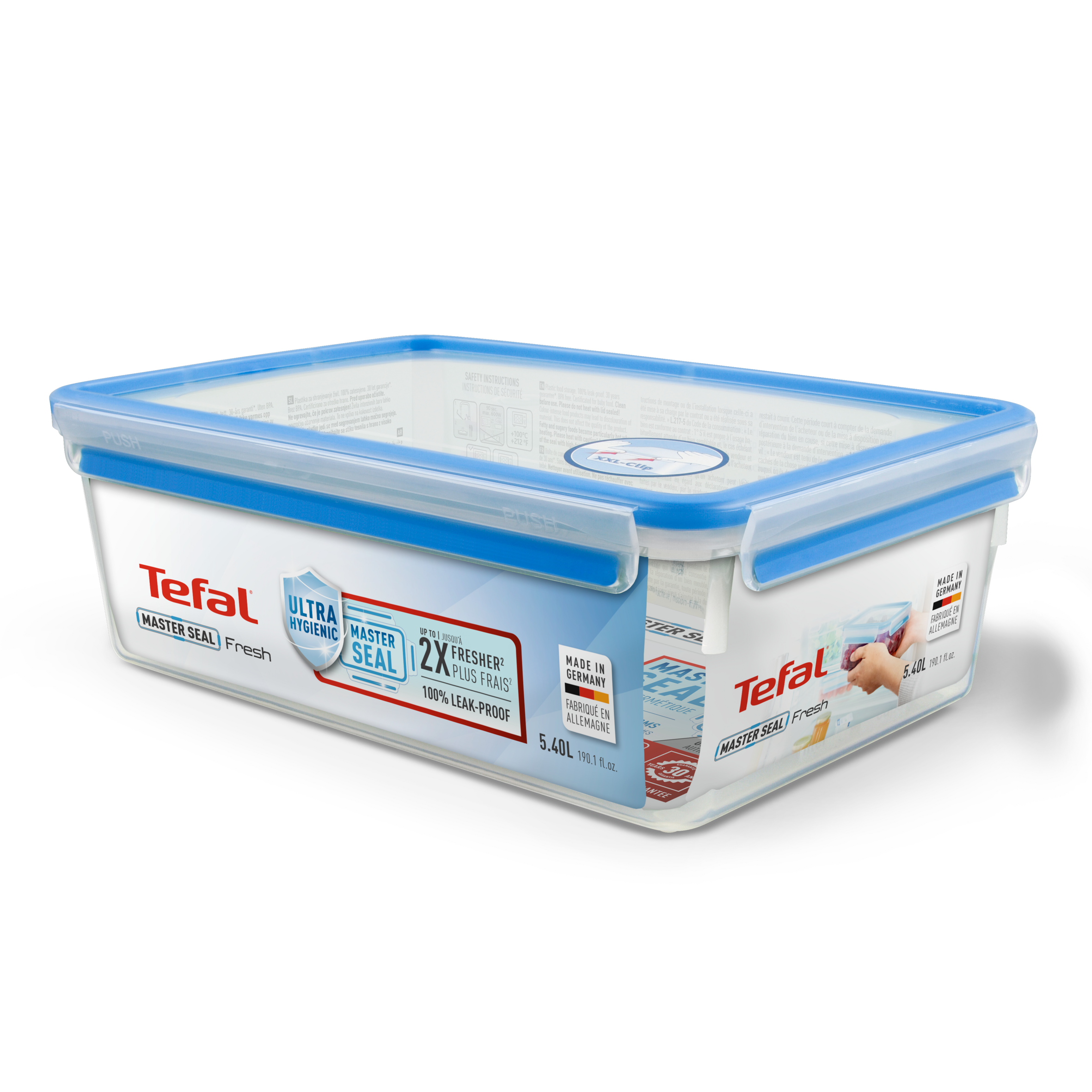 Duży prostokątny pojemnik do przechowywania o pojemności 5,5 l MASTERSEAL FRESH, niebieski