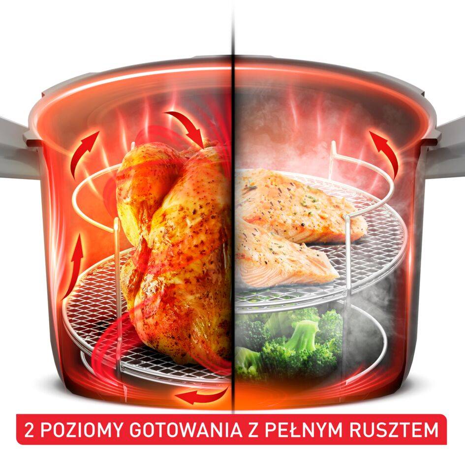 Multicooker TEFAL Cook4me Touch Pro z pokrywą Extra Crisp. Wbudowana waga