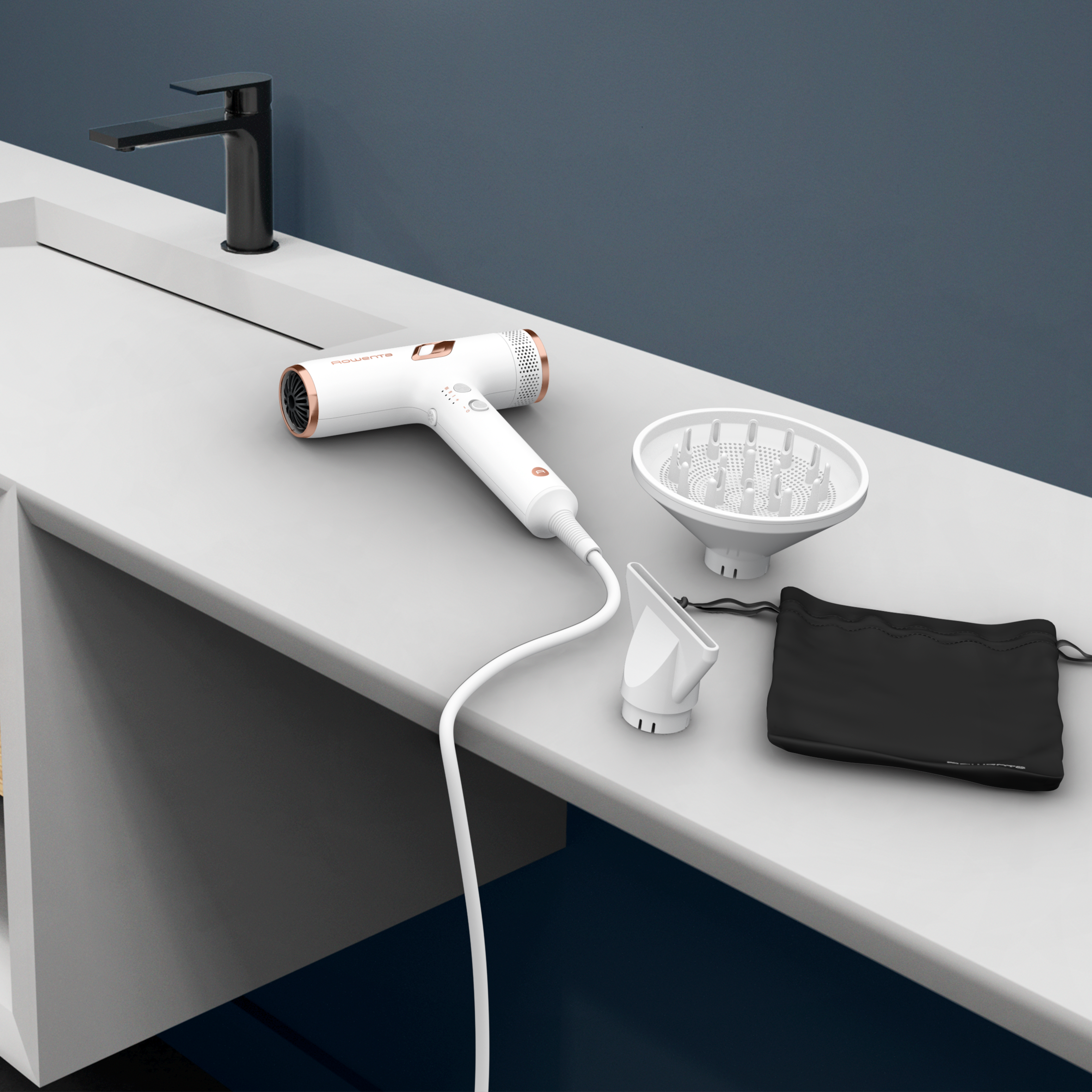 Suszarka do włosów, Rowenta Nano, jonizacja, kompaktowa, 3 poziomy