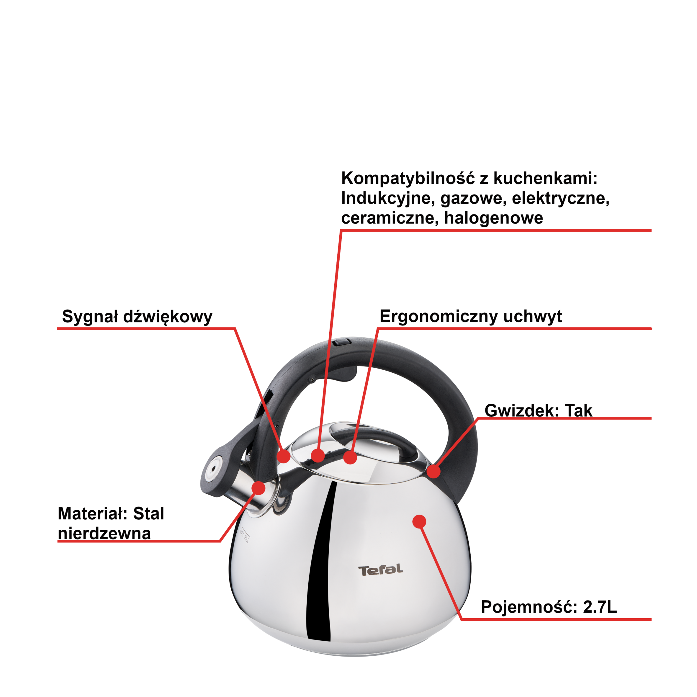 Czajnik stalowy TEFAL INOX 2,7l
