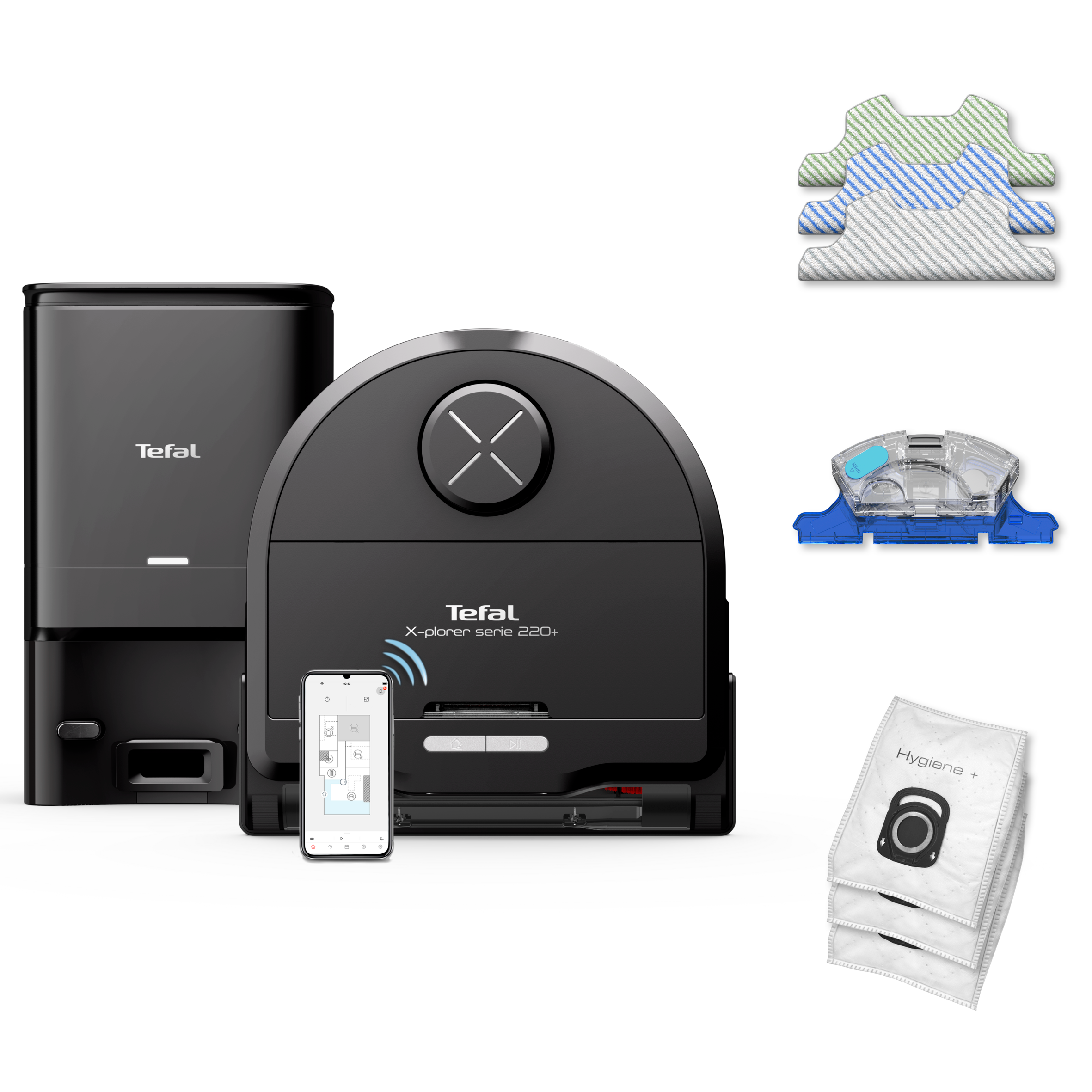 Robot sprzątający, Tefal X-Plorer S220+, 5600 Pa, 120 min, aktywne mopowanie