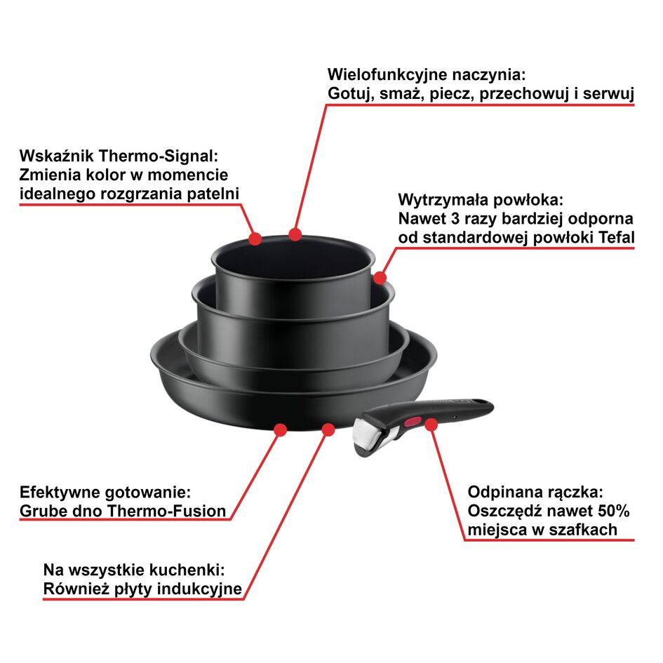 Zestaw garnków i patelni TEFAL INGENIO ULTIMATE - 5 elementów