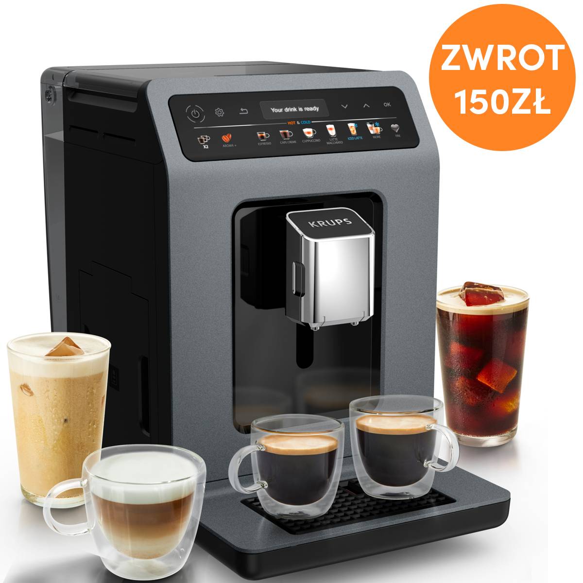 Ekspres automatyczny KRUPS EVIDENCE HOT&COLD EA898
