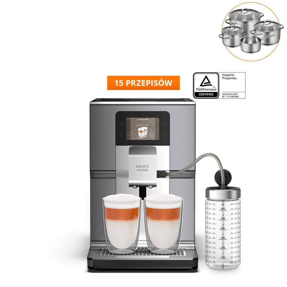 Ekspres do kawy automatyczny KRUPS INTUITION PREFERENCE+ EA875E (jasnoszary)