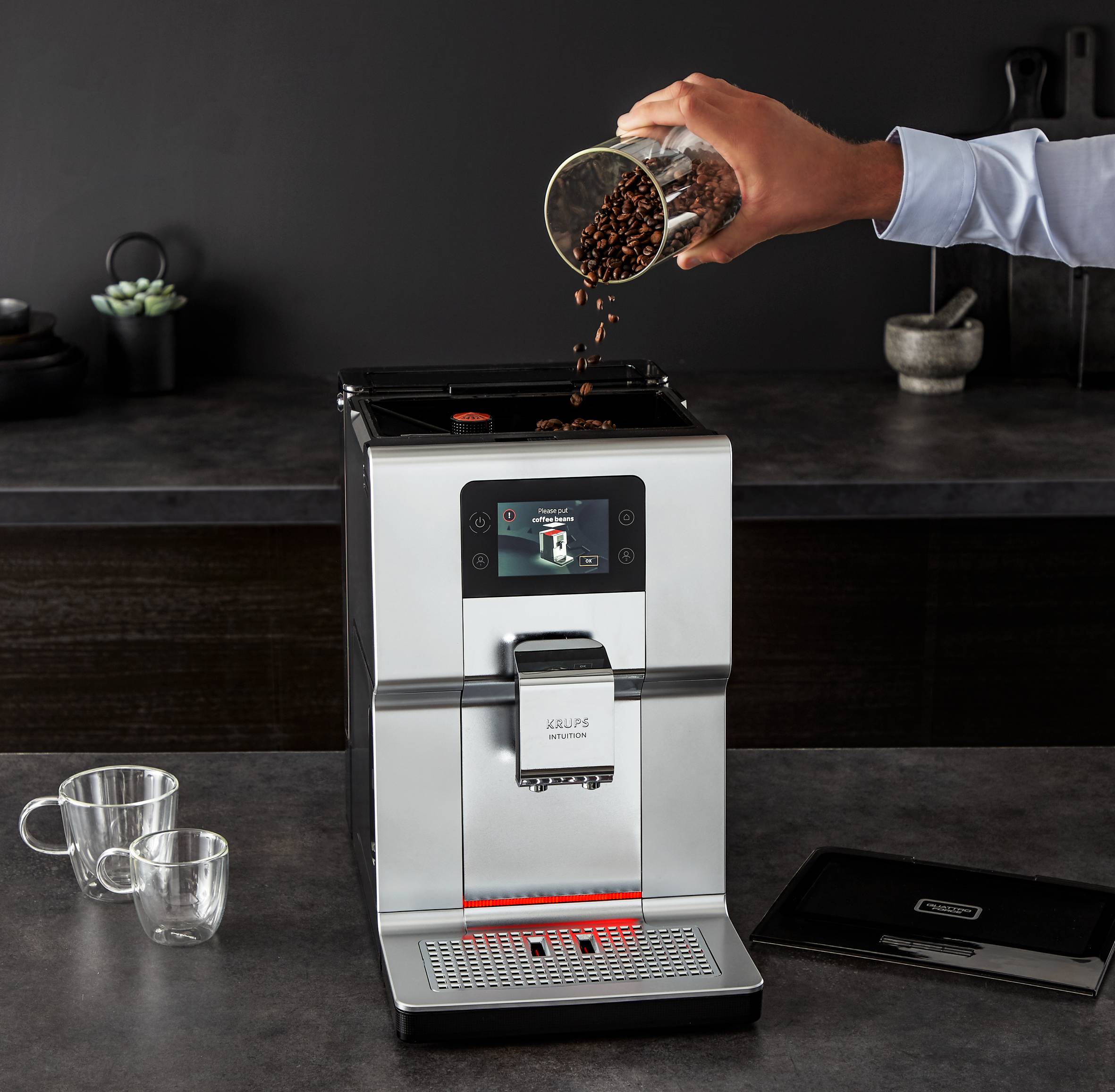 Ekspres do kawy automatyczny KRUPS INTUITION PREFERENCE+ EA875E (jasnoszary)