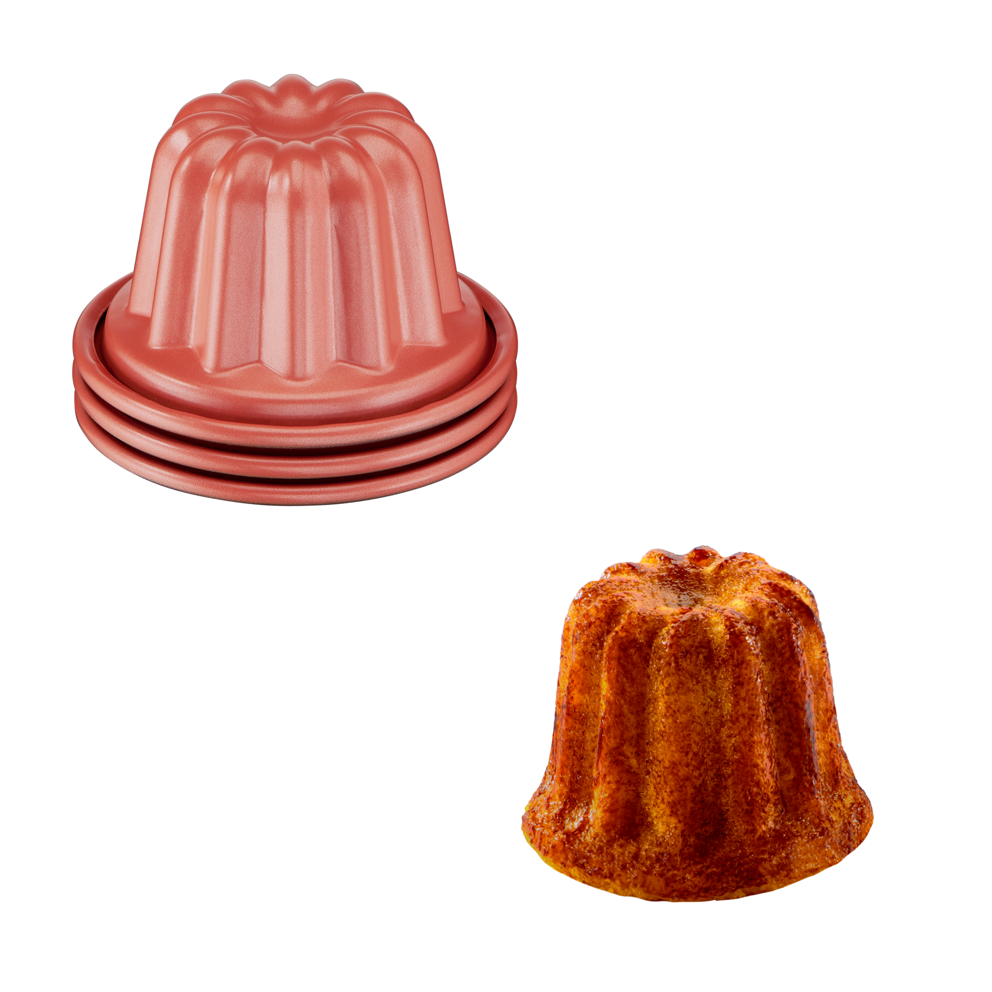 3 rowkowane foremki Creabake 7,4 cm