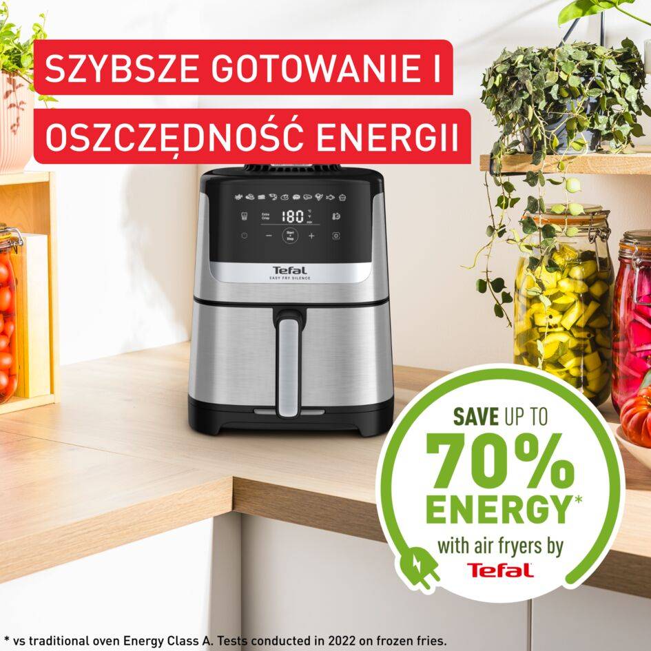 Frytkownica beztłuszczowa, Tefal Easy Fry Silence EY552D, cicha, pojemność 5 l