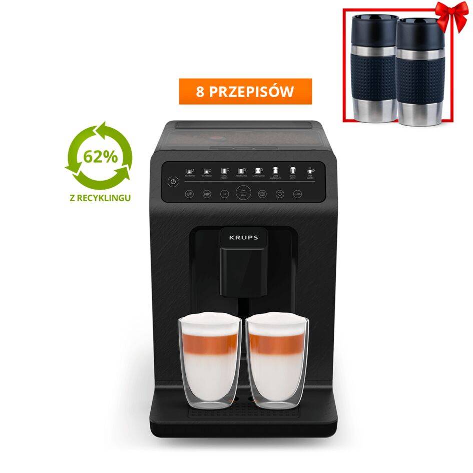 Ekspres do kawy automatyczny KRUPS EVIDENCE ECO DESIGN EA897B (czarny)
