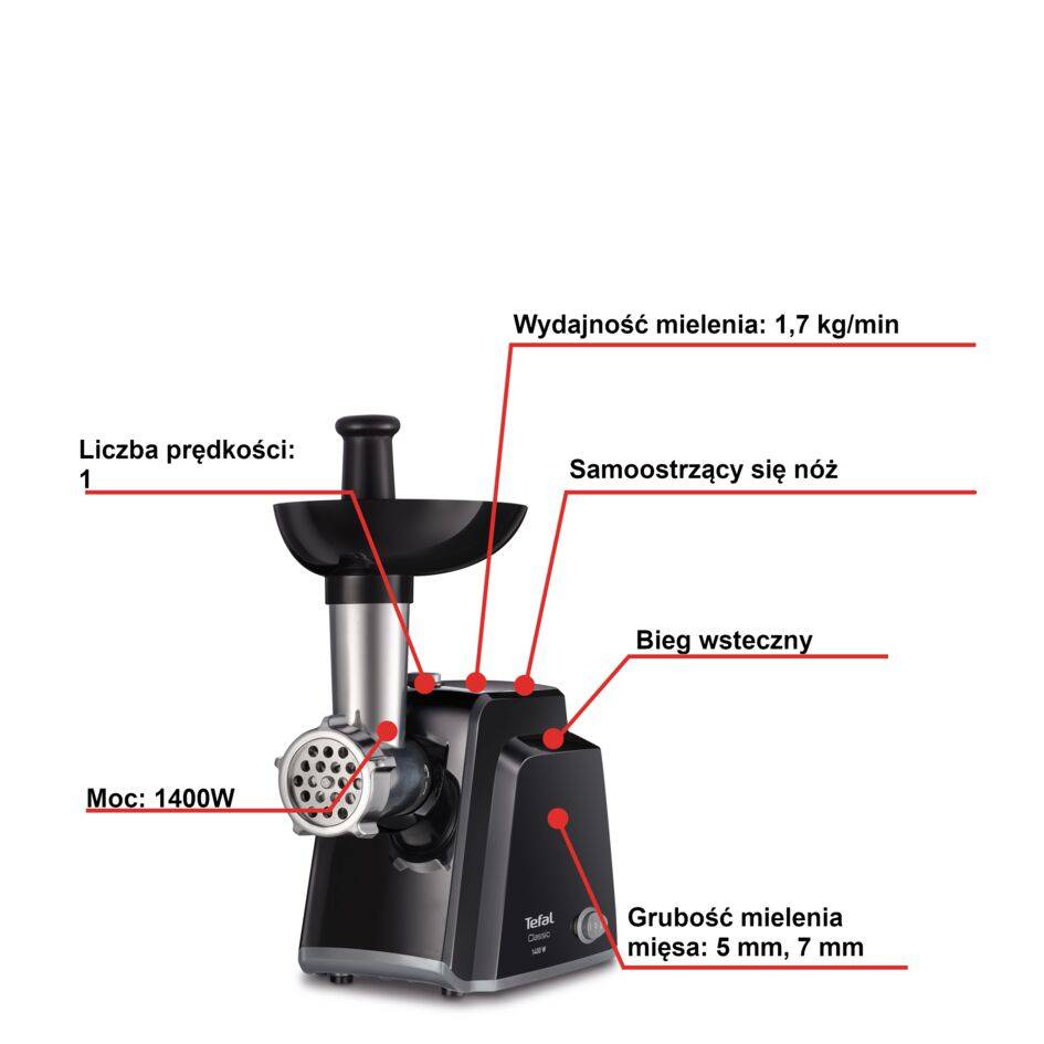 Maszynka do mielenia, Classic NE1058, 1400W, 3w1