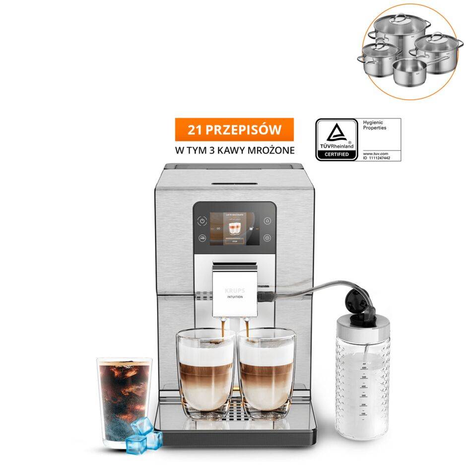 Ekspres automatyczny do kawy KRUPS INTUITION EXPERIENCE+ EA877D (stal/grafit)