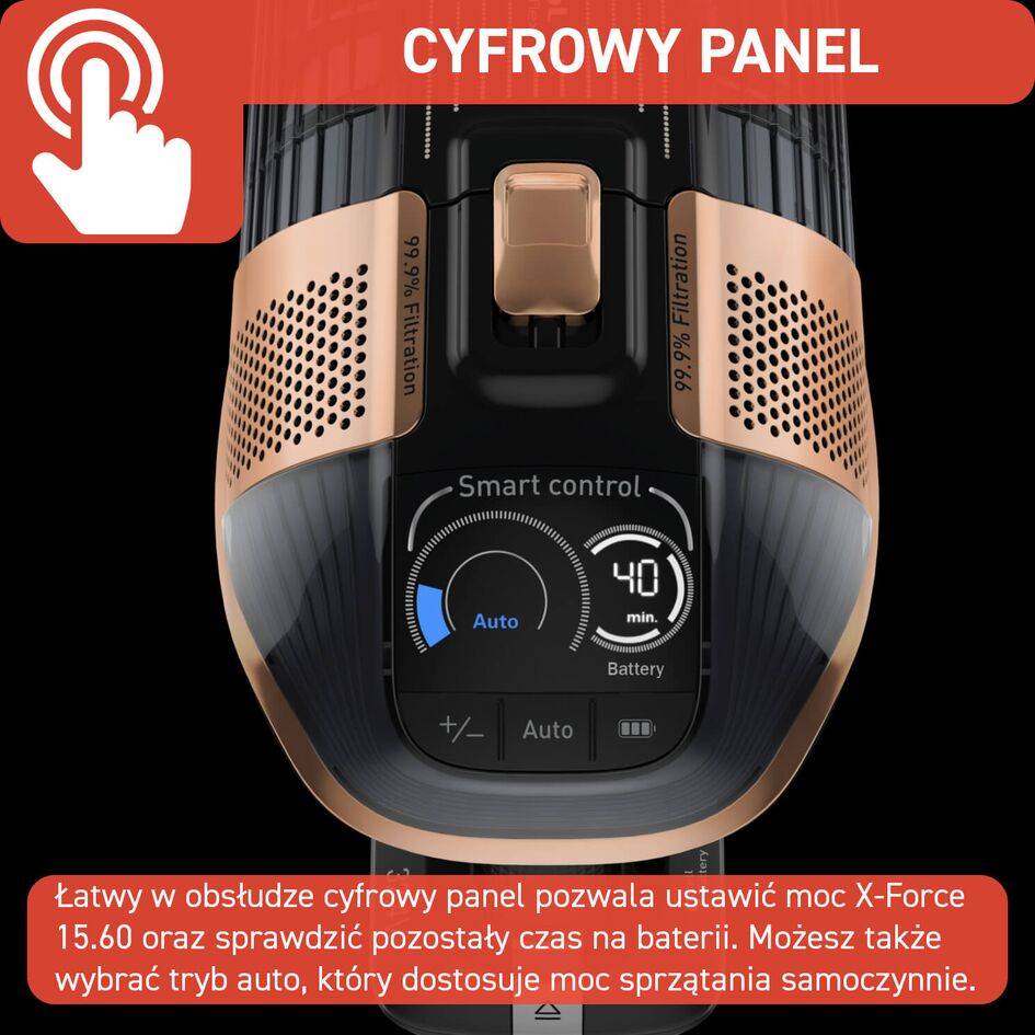 Odkurzacz bezprzewodowy, Tefal X-Force Flex 15.60, 230 AW, 80 min, mopowanie