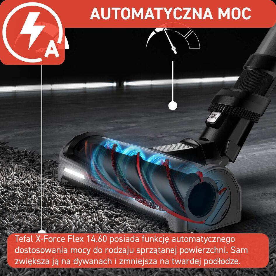 Odkurzacz bezprzewodowy, Tefal X-Force Flex 14.60 Aqua, 200 AW, 70 min, mopowanie  