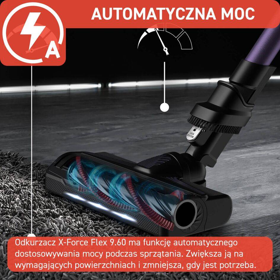 Odkurzacz bezprzewodowy, Tefal X-Force Flex 9.60, 100 AW, 45 min, lekki