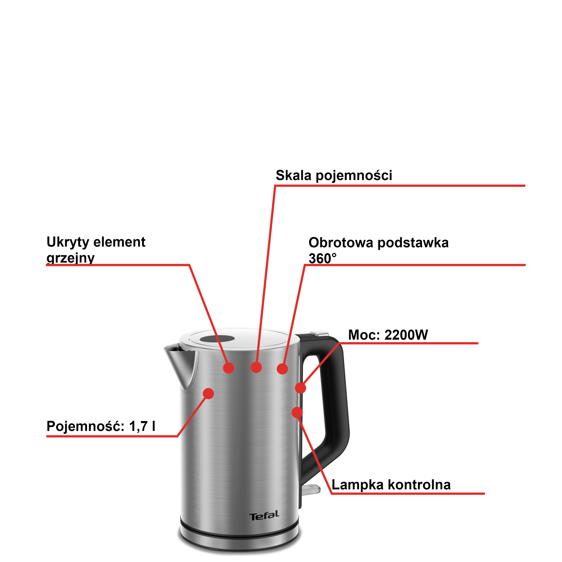 Czajnik elektryczny TEFAL BRONX 1,7l KI513D