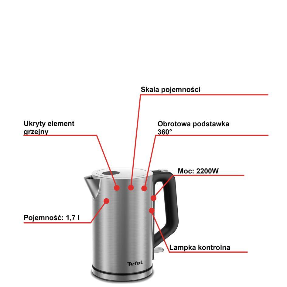Czajnik elektryczny TEFAL BRONX 1,7l KI513D