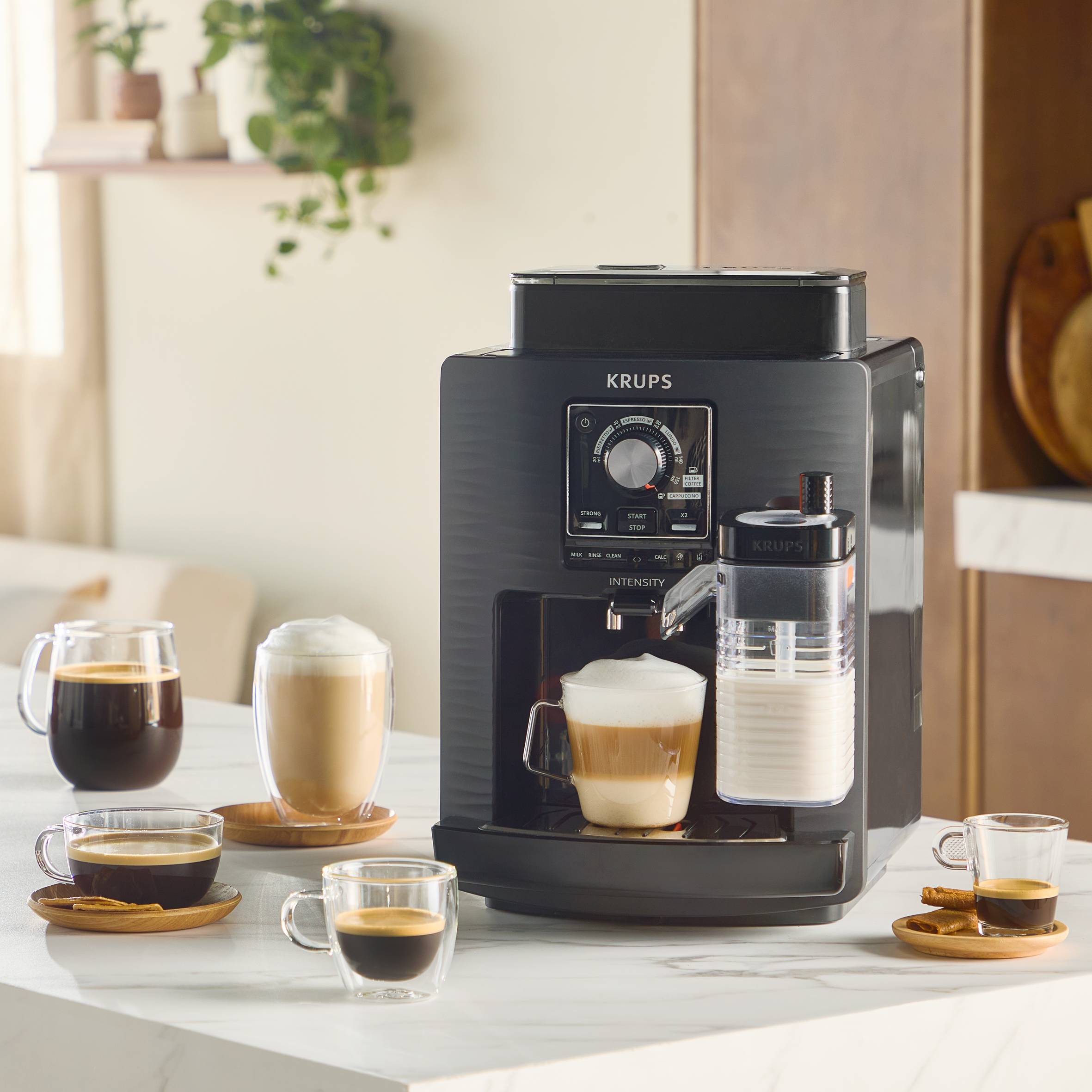 Ekspres ciśnieniowy do kawy KRUPS Intensity Black Coffee automatyczny z młynkiem