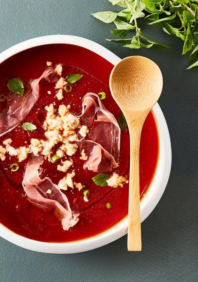 Zupa pomidorowa z jajkiem i wędzoną szynką - przepisy Perfectmix + | Tefal