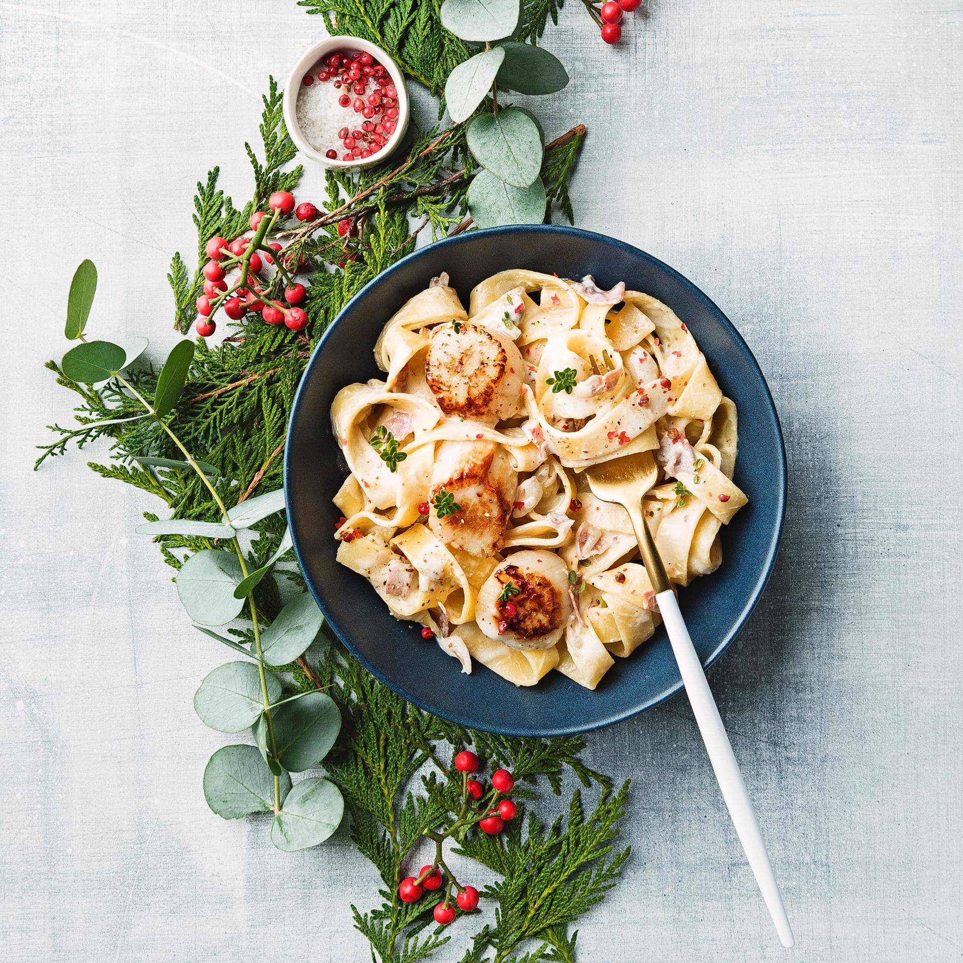 Makaronowe wstążki z przegrzebkami - przepisy Cook4Me | Tefal