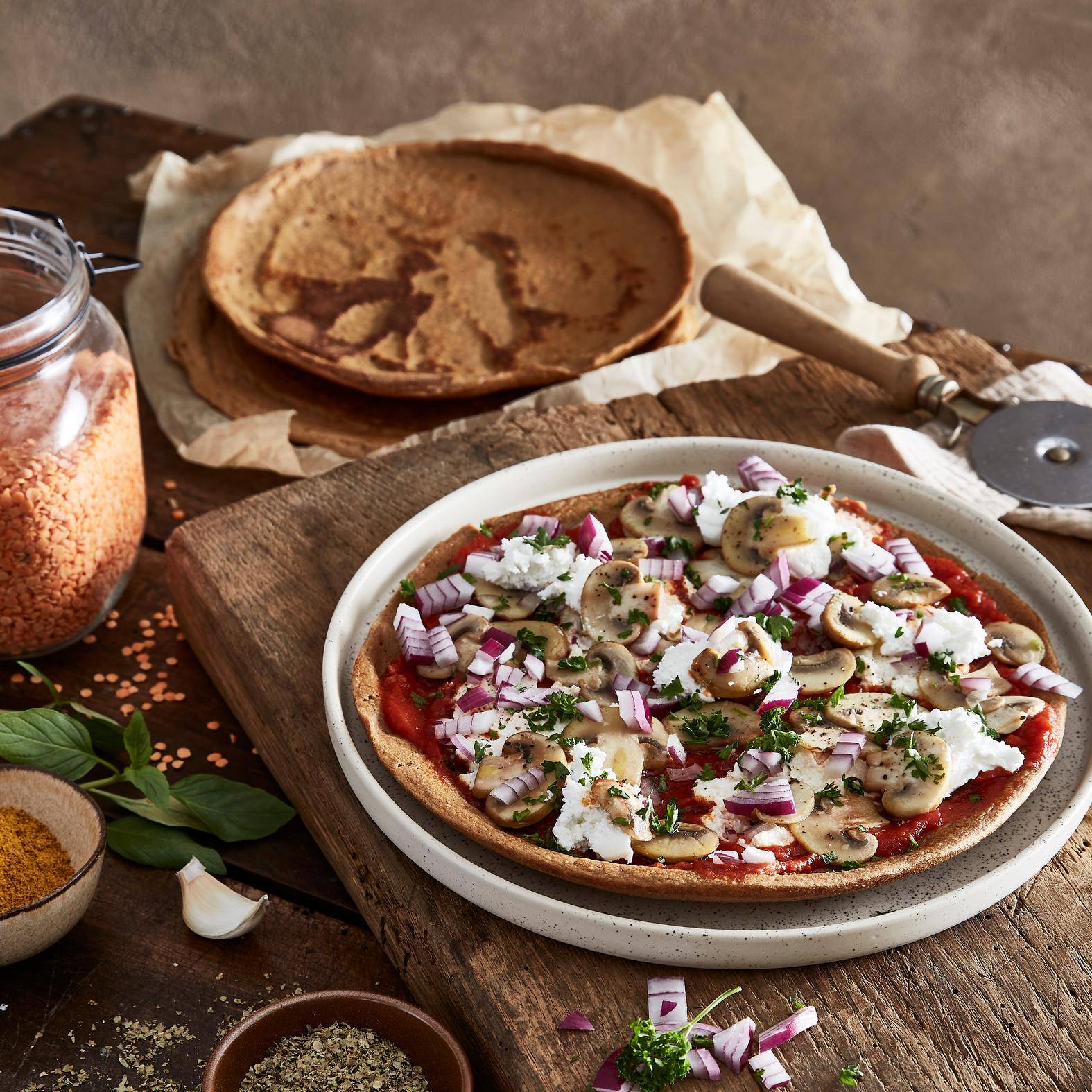 Pizza na cieście z czerwonej soczewicy - przepisy Perfectmix + | Tefal