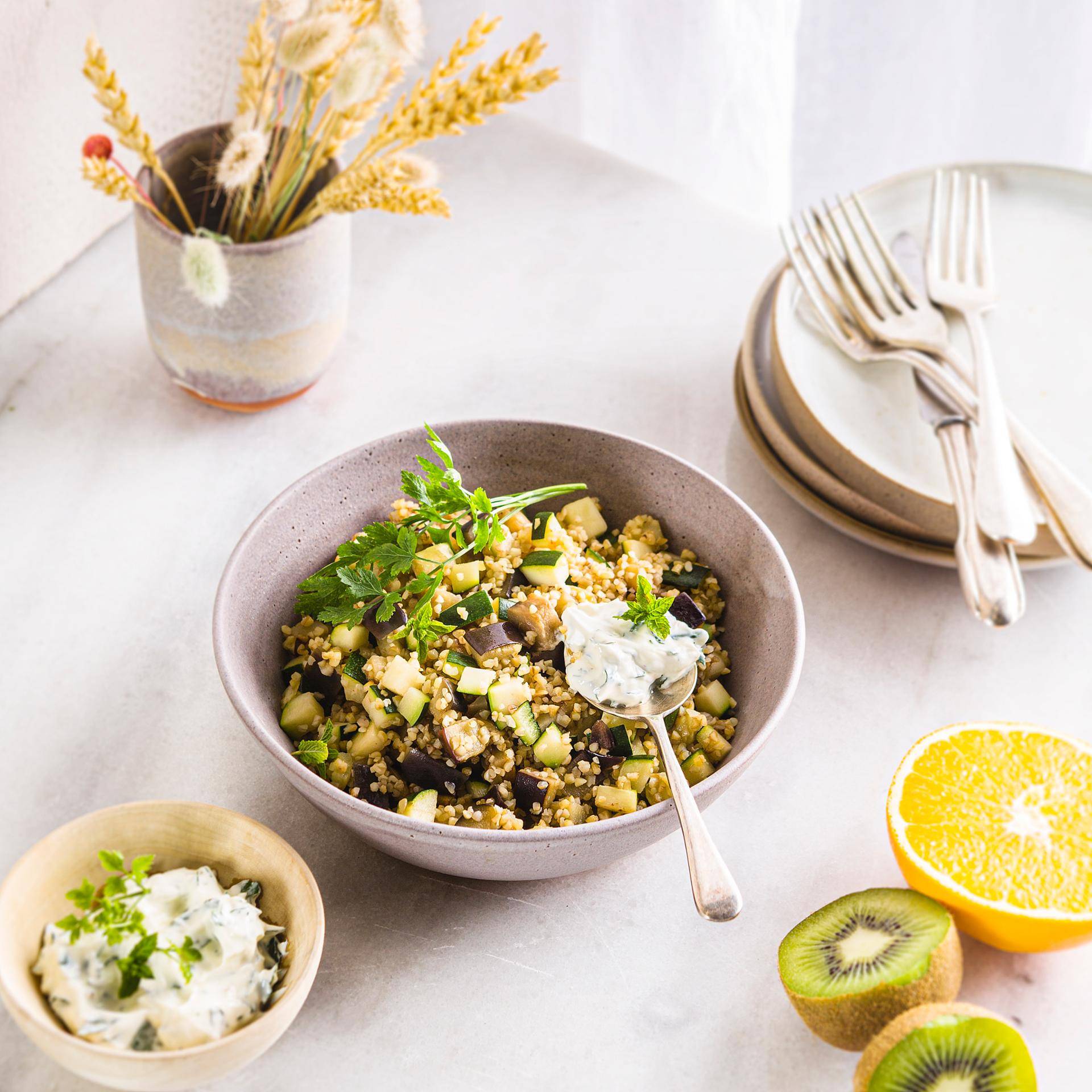 Kasza bulgur z białym sosem - przepisy Cook4Me | Tefal