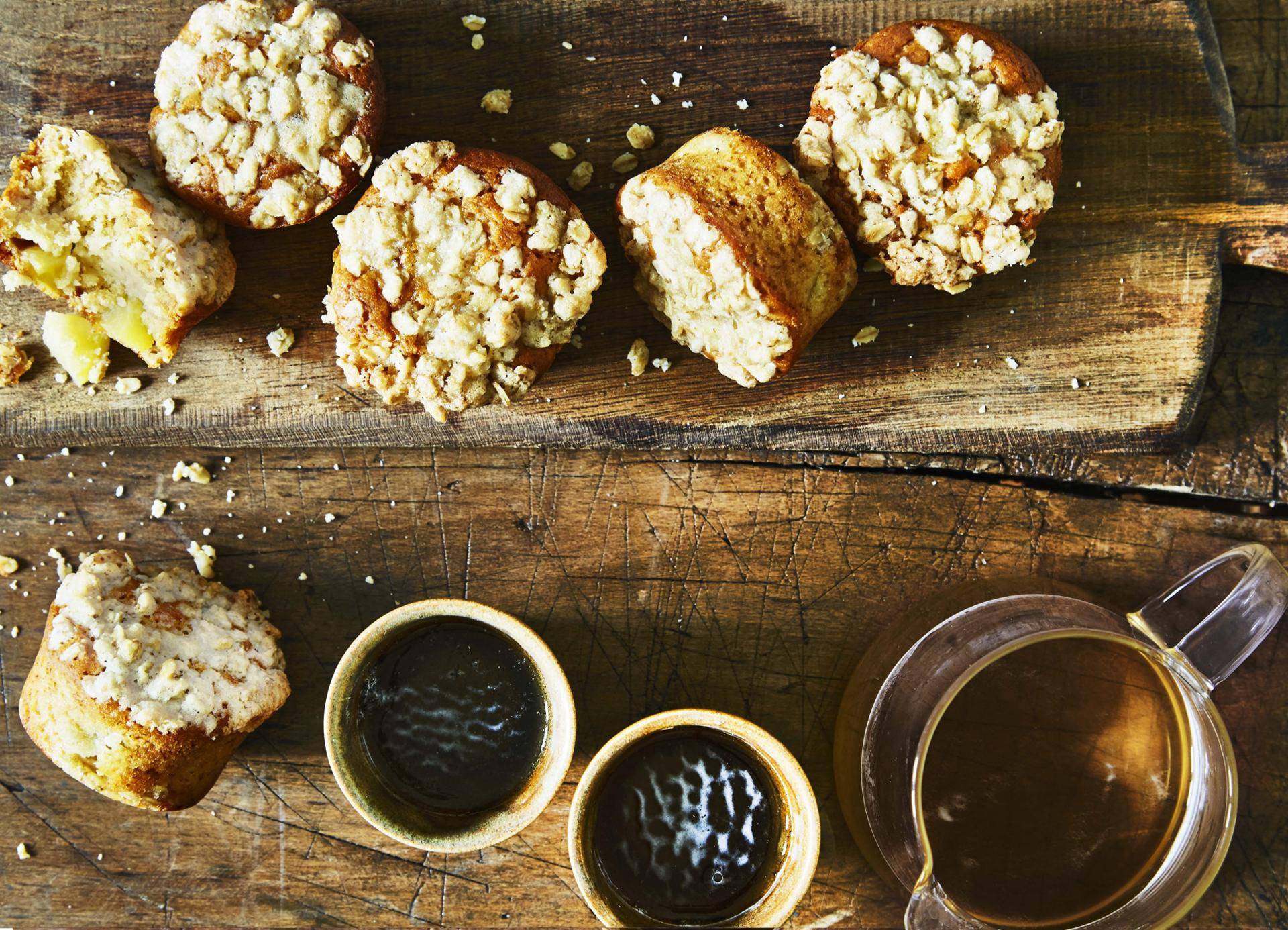 Wegańskie muffiny jabłkowe z kruszonką - przepisy Cake Factory | Tefal