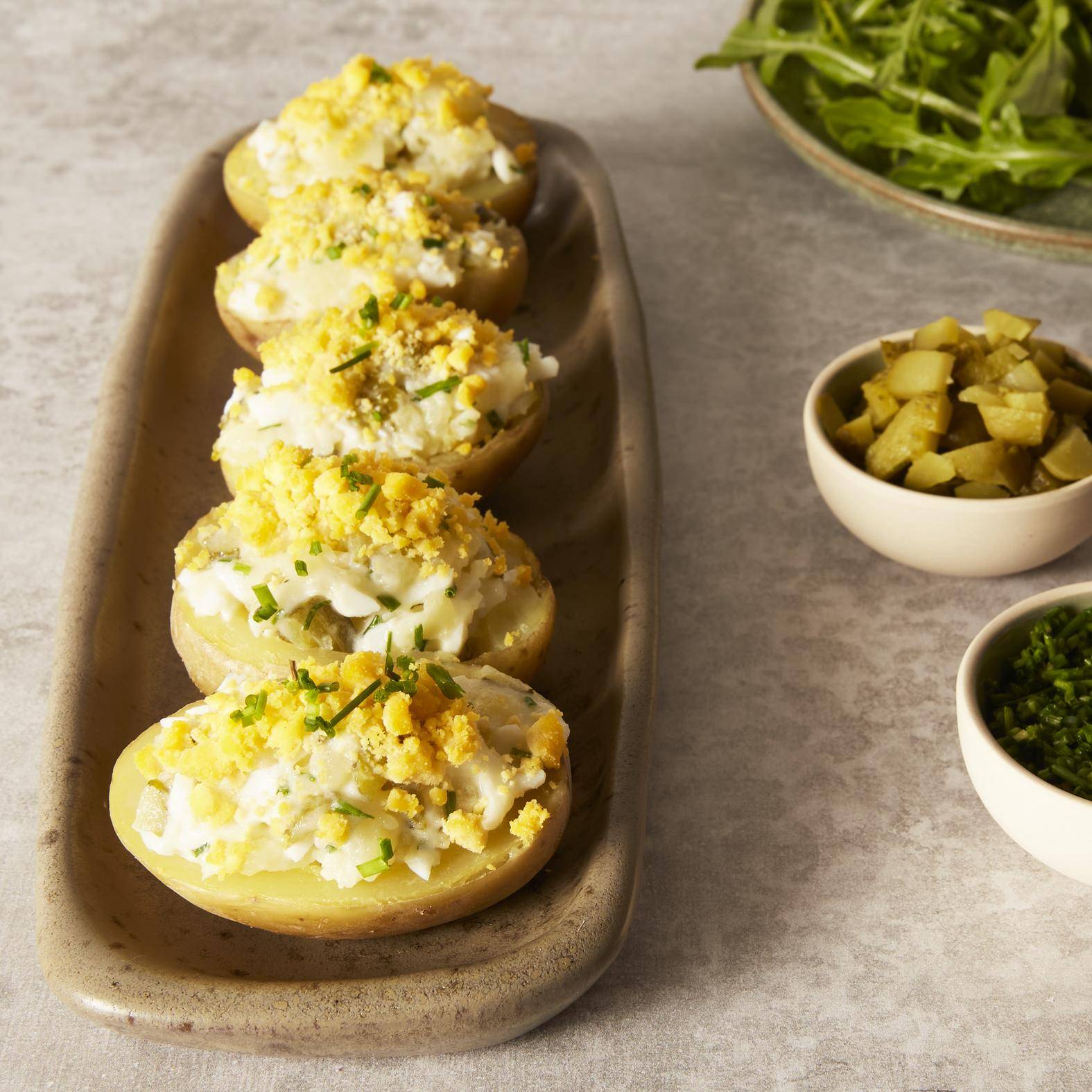Faszerowane ziemniaki mimoza - przepisy EASY FRY GRILL & STEAM 3 in 1 | Tefal