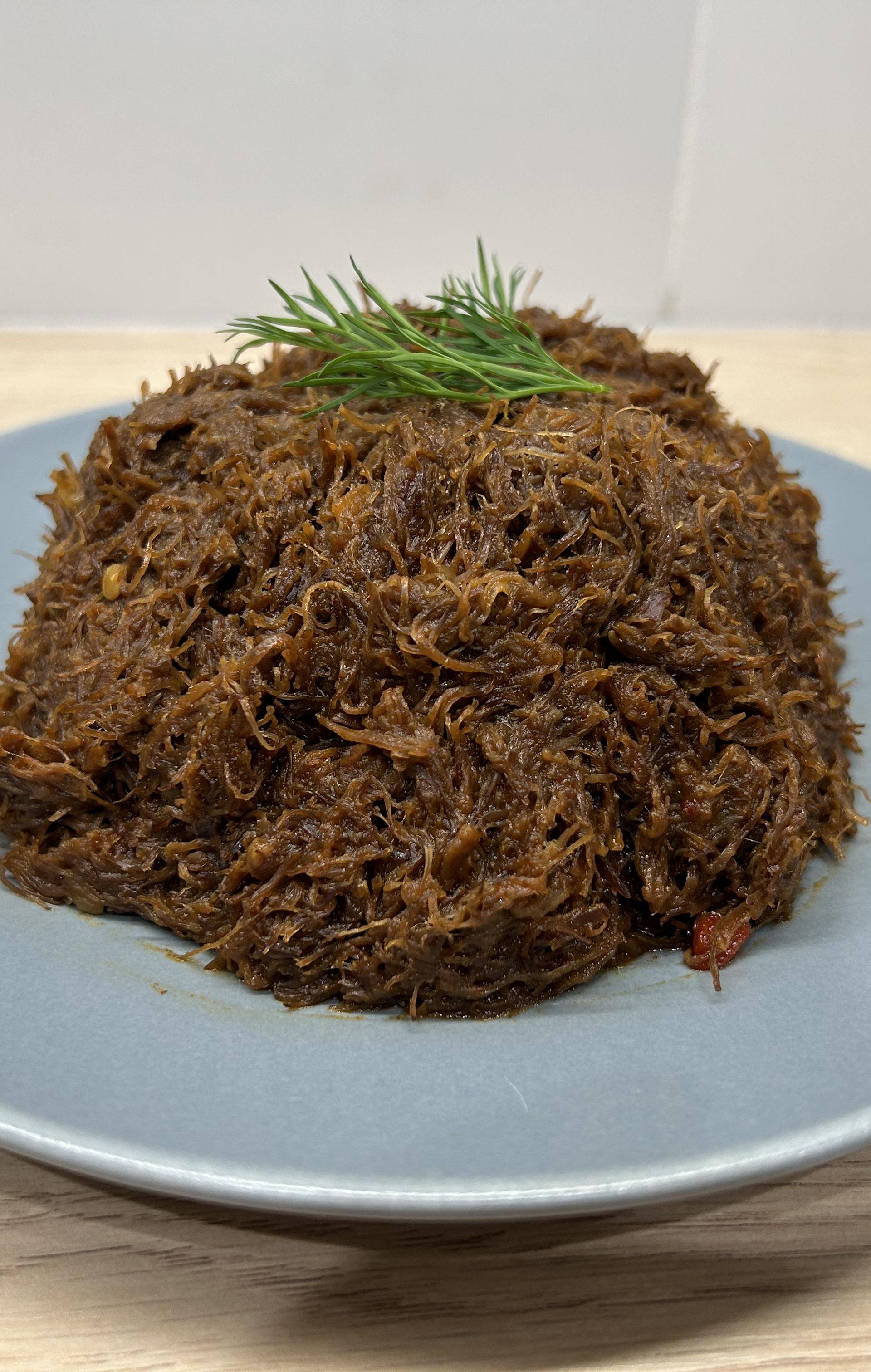 Szarpana wieprzowina z kostkami dyni piżmowej - przepisy Dual EasyFry&Grill | Tefal