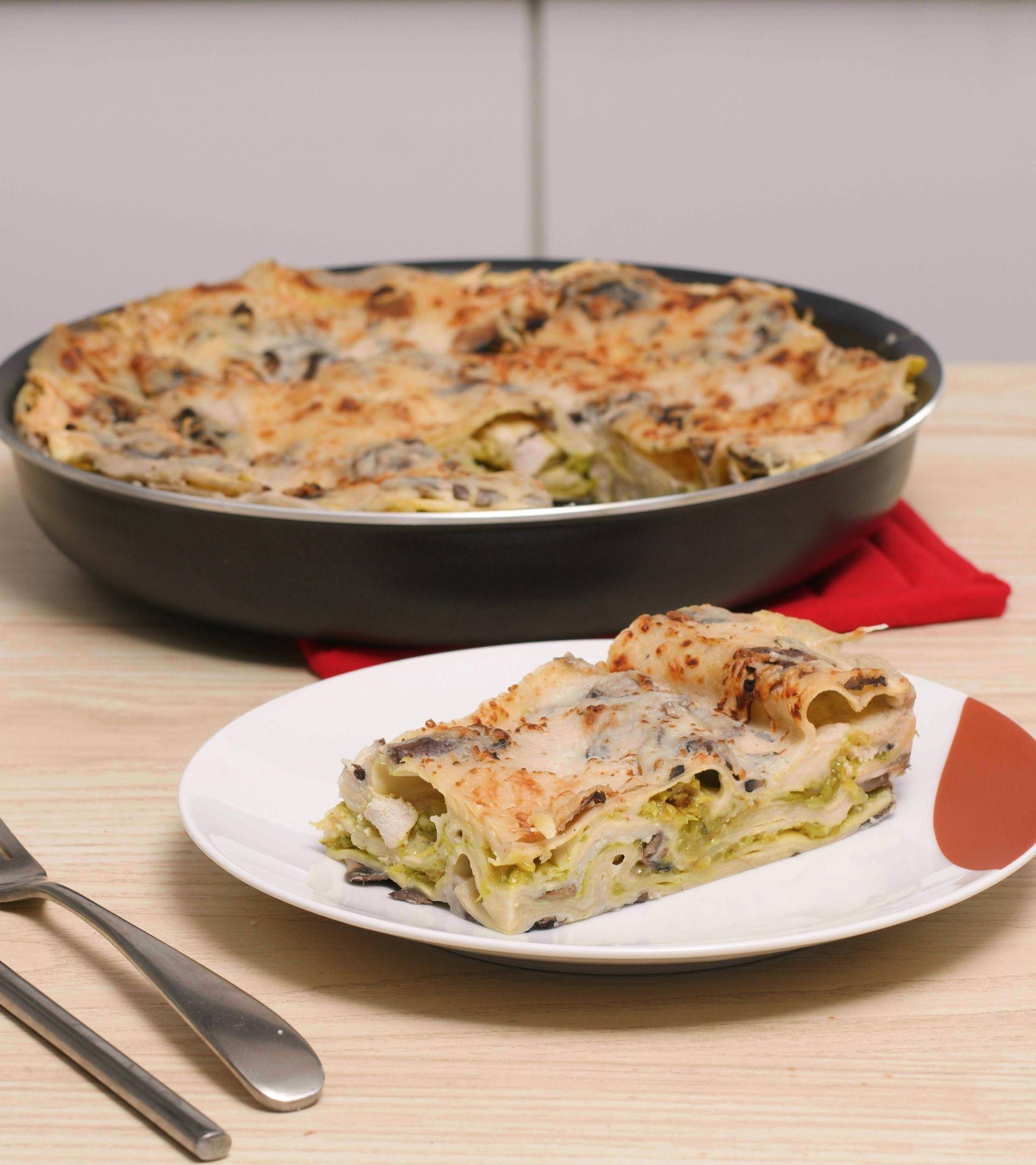 Lasagne z kurczakiem, cukinią, curry i pieczarkami - przepisy Patelnie i Garnki | Tefal