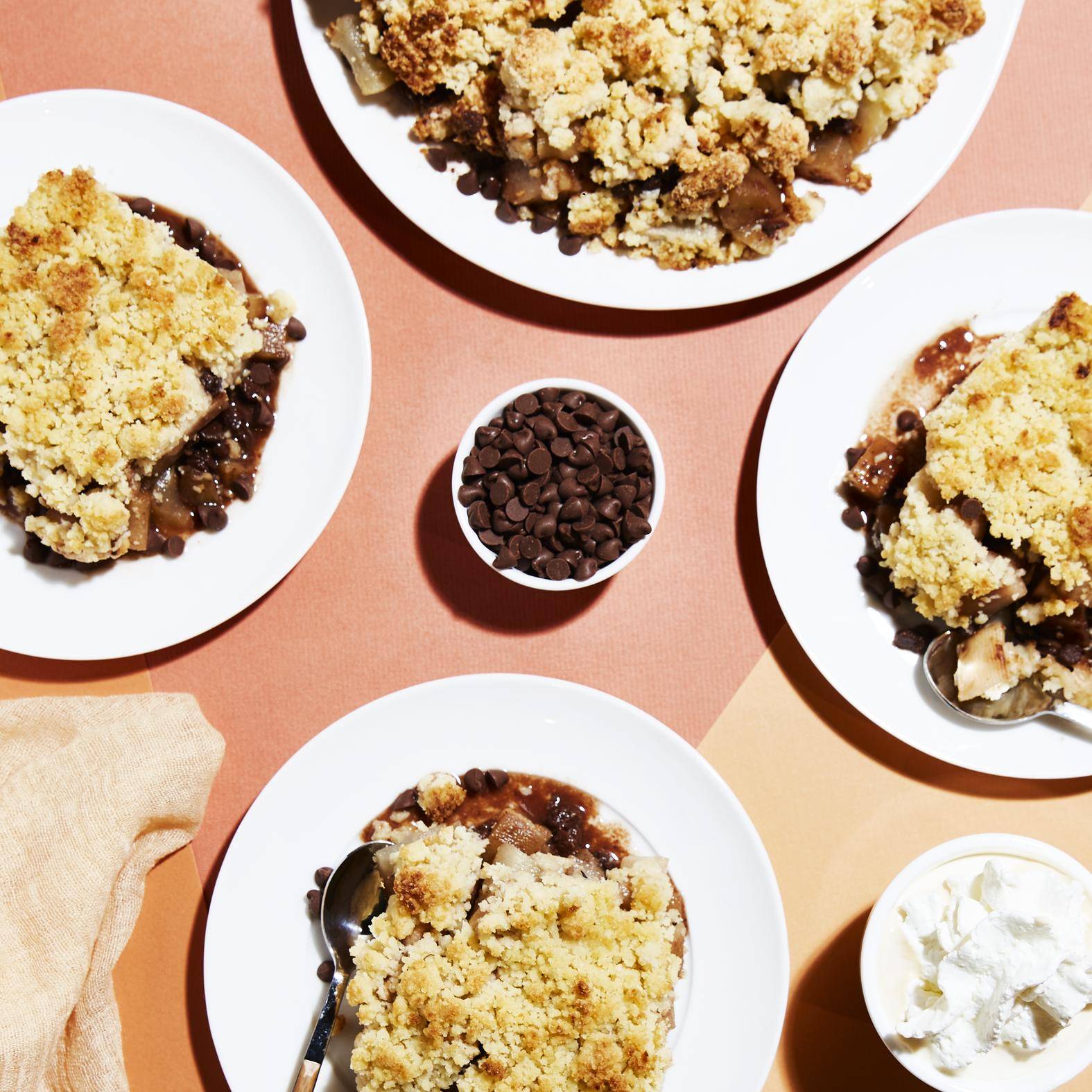 Gruszka z czekoladą pod kruszonką - przepisy OptiGrill 2in1 | Tefal