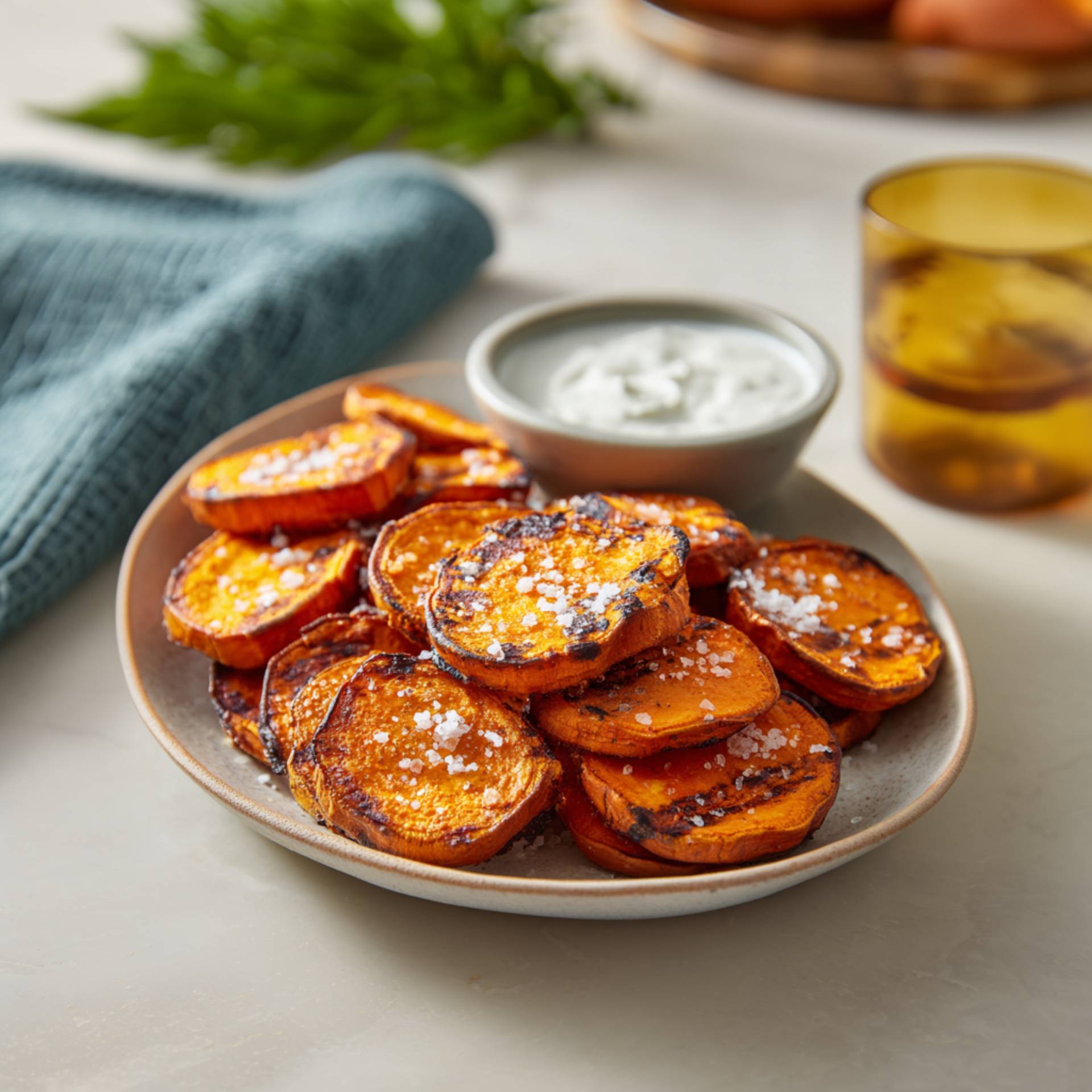 Grillowane talarki z batata - przepisy OptiGrill XL | Tefal